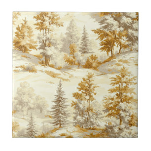Winterbos Toile de Jouy-patroon (6) Tegeltje