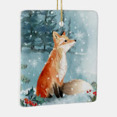 Winterbos, vossen, kajuit, keramisch Ornament (Rechts)