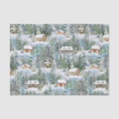 Winterbos Waterverf Kersthutten Tissuepapier (Voorkant)