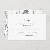 Winterbos | Weddenschap RSVP Kaartje (Voorkant / Achterkant)