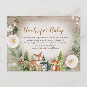 Winterbos witte florale boeken voor baby invita uitnodiging briefkaart