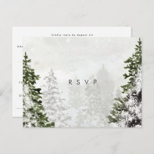 winterbosbomen bruiloft rsvp briefkaart