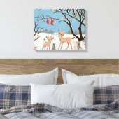 Winterbosdieren Canvas Afdruk (Insitu (Slaapkamer))