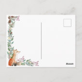 Winterbosgebied, kerstmis briefkaart (Achterkant)