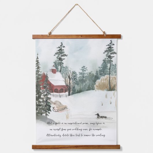 Winterbosmeer Waterverf en facultatieve formulerin Hangend Wandkleed (Voorkant)