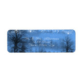 Winterbosmousserende sterren Evening Blue Etiket (Voorkant)