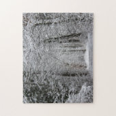 Winterbospad in sneeuw en Natuur Legpuzzel (Verticaal)