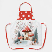 Winterbospaddenstoelen Schort (Voorkant)