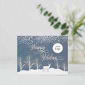 Winterbosscène Prettige feestdagen aangepaste logo (Staand voorkant)