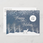 Winterbosscène Prettige feestdagen aangepaste logo (Voorkant / Achterkant)