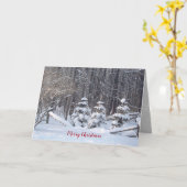 WinterBossen met dennenboom Kaart (Gele Bloem)