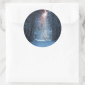 Winterbossen Ronde Sticker (Tas)