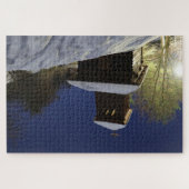 Winterbrug onder de sterren - nachtlandschap legpuzzel (Horizontaal)