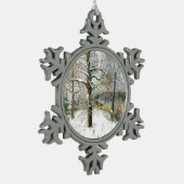 winterbrug tin sneeuwvlok ornament (Links)