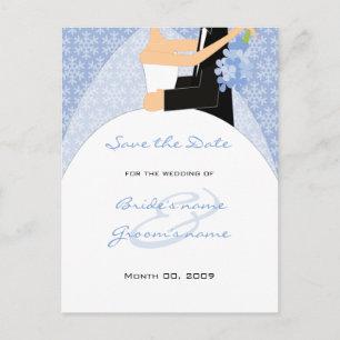 Winterbruid en bruidegom Save the Date Briefkaarte Aankondigingskaart