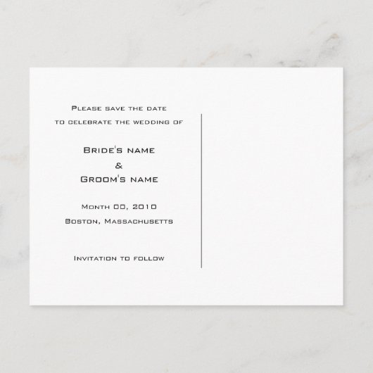 Winterbruid en bruidegom Save the Date Briefkaarte Aankondigingskaart (Achterkant)