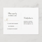 Winterbruiloft elegant gouden geometrisch lijst RS Uitnodiging Briefkaart (Achterkant)