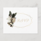 Winterbruiloft elegant gouden geometrisch lijst RS Uitnodiging Briefkaart (Voorkant)