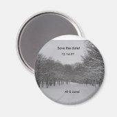 Winterbruiloft met de datummagneet magneet (Voorkant / Achterkant)