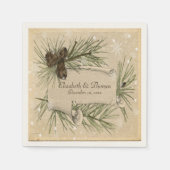 Winterbruiloft, pijnbomen, aangepast papier luiers servet (Voorkant)