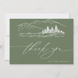 Winterbruiloft   Pine Tree Forest rustieke bergen Bedankkaart