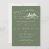 Winterbruiloft | Pine Tree Forest rustieke bergen Kaart (Voorkant)