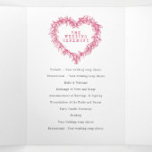 Winterbruiloft rode witte mistletoe botanische drieluik programma (Binnenkant midden)