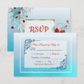 Winterbruiloft RSVP-kaart RSVP Kaartje (Voorkant / Achterkant)