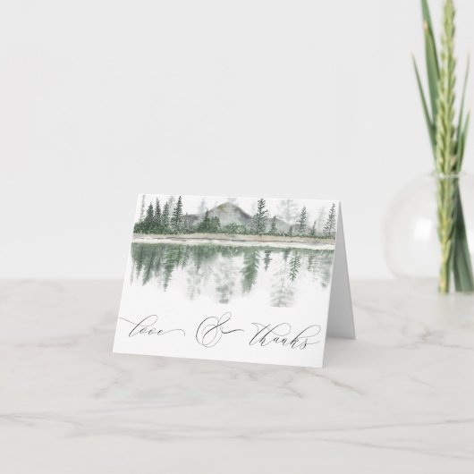 Winterbruiloft | Rustieke bergen Bedankkaart (Voorkant)