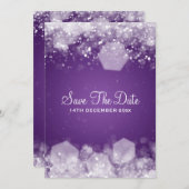 Winterbruiloft - Zacht Paars Save The Date (Voorkant / Achterkant)