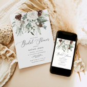 Winterbruine elegante bruiddoucheuitnodiging kaart