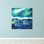 Winterdag Abstract Vingerschilderij Canvas Afdruk (Insitu (Houten vloer))