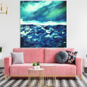 Winterdag Abstract Vingerschilderij Canvas Afdruk (Insitu (Woonkamer))