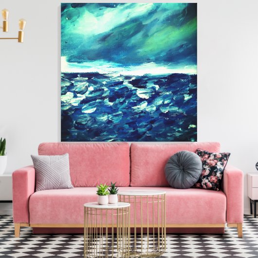 Winterdag Abstract Vingerschilderij Canvas Afdruk (Insitu (Woonkamer))