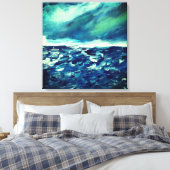 Winterdag Abstract Vingerschilderij Canvas Afdruk (Insitu (Slaapkamer))