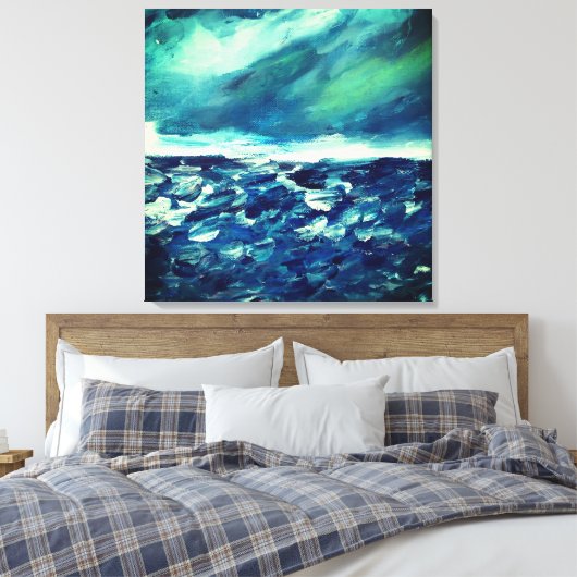 Winterdag Abstract Vingerschilderij Canvas Afdruk (Insitu (Slaapkamer))