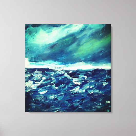 Winterdag Abstract Vingerschilderij Canvas Afdruk (Voorkant)