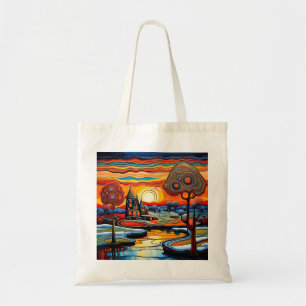 Winterdag bij zonsondergang 14 tote bag