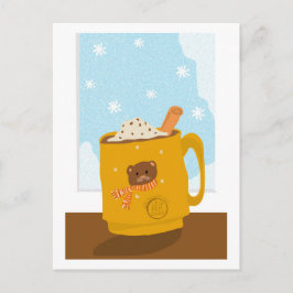 Winterdag met Beer Mok Cacao Briefkaart