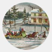 Winterdagen Ronde Sticker (Voorkant)