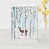 Winterdeerkantoorbenodigdheden Kaart (Gele Bloem)