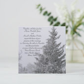 winterdenweddenschap met sneeuw kaart (Staand voorkant)