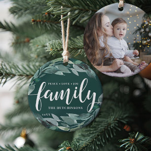 Winterdichtheid   Peace Love Joy Family Keramisch Ornament