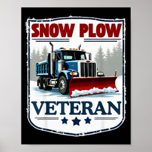 Winterdienst Sneeuwschuiver Veteraan Gepensioneerd Poster