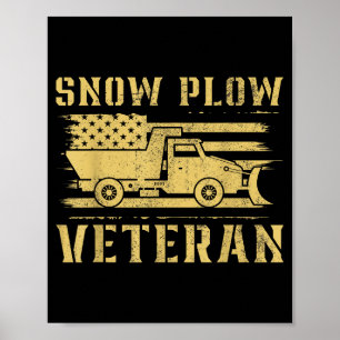 Winterdienst Sneeuwschuiver Veteraan Gepensioneerd Poster
