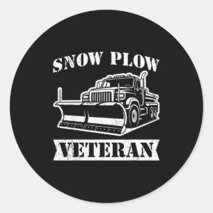 Winterdienst Sneeuwschuiver Veteraan Gepensioneerd Ronde Sticker
