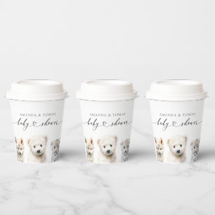 Winterdieren Genderneutraal Baby shower Papieren Bekers