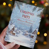 Winterdorp en Kerstsneeuwfeest Kaart