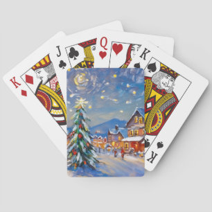 Winterdorp Kerstfeest Pokerkaarten