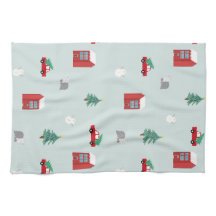 Winterdorp Keukenhanddoek - Kerstcadeau